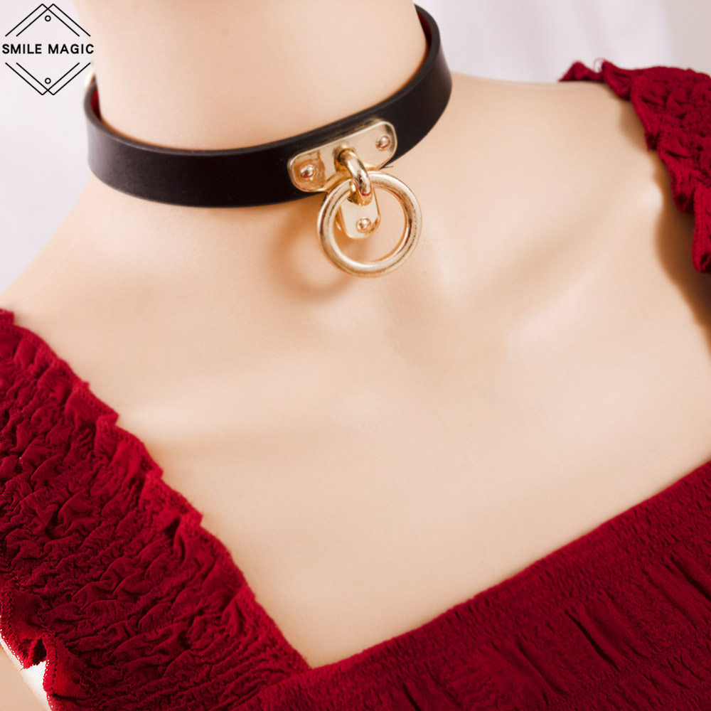 红色酒红黑色真皮项圈女颈带sm定制刻字带牵引绳工具欧美chocker