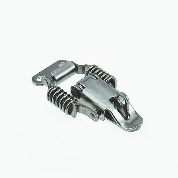 304不锈钢双弹簧挂锁搭扣木箱锁扣箱扣工业搭扣卡扣箱包配件