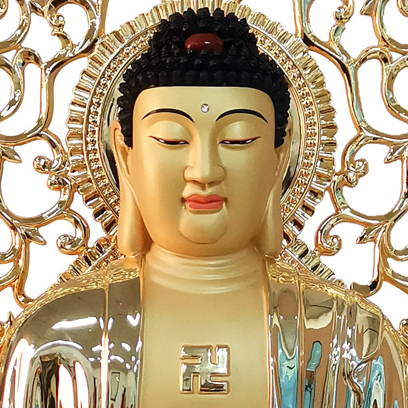 台湾厘米鎏金纯铜释迦三宝如来如来佛佛祖释迦牟尼摆件