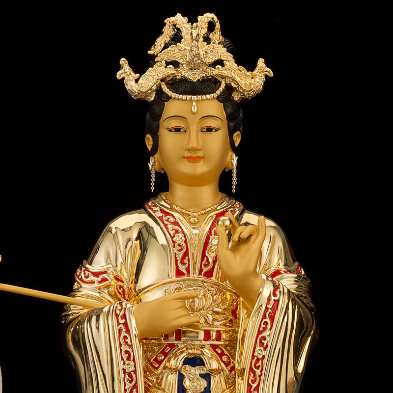 泰山台湾鎏金纯铜娘娘碧霞元君东东岳老母供奉摆件