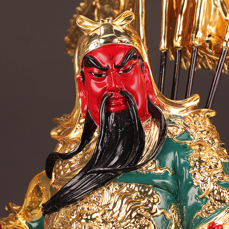 台湾鎏金厘米纯铜武财神关公铜像供奉神像招财摆件