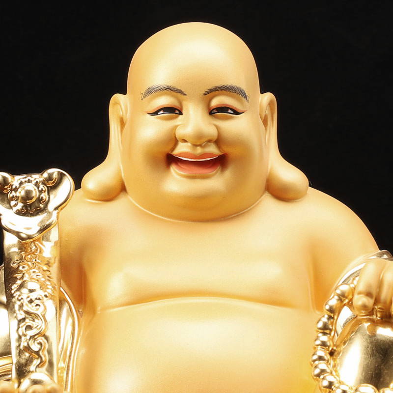 弥勒佛像台湾鎏金纯铜开光大肚佛笑佛家家用摆件