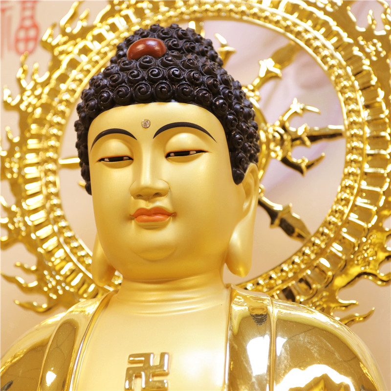 06米开光西方三圣阿弥陀佛像观音佛像供奉家用摆件