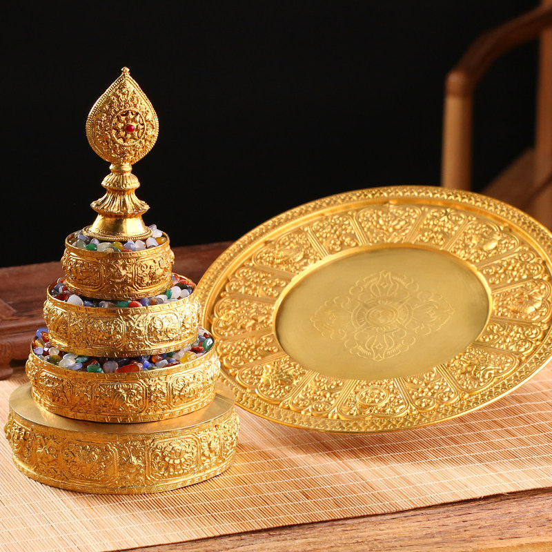 憬鸿纯铜尼泊尔手工艺佛教用品密宗供奉修曼扎盘藏族曼扎盘