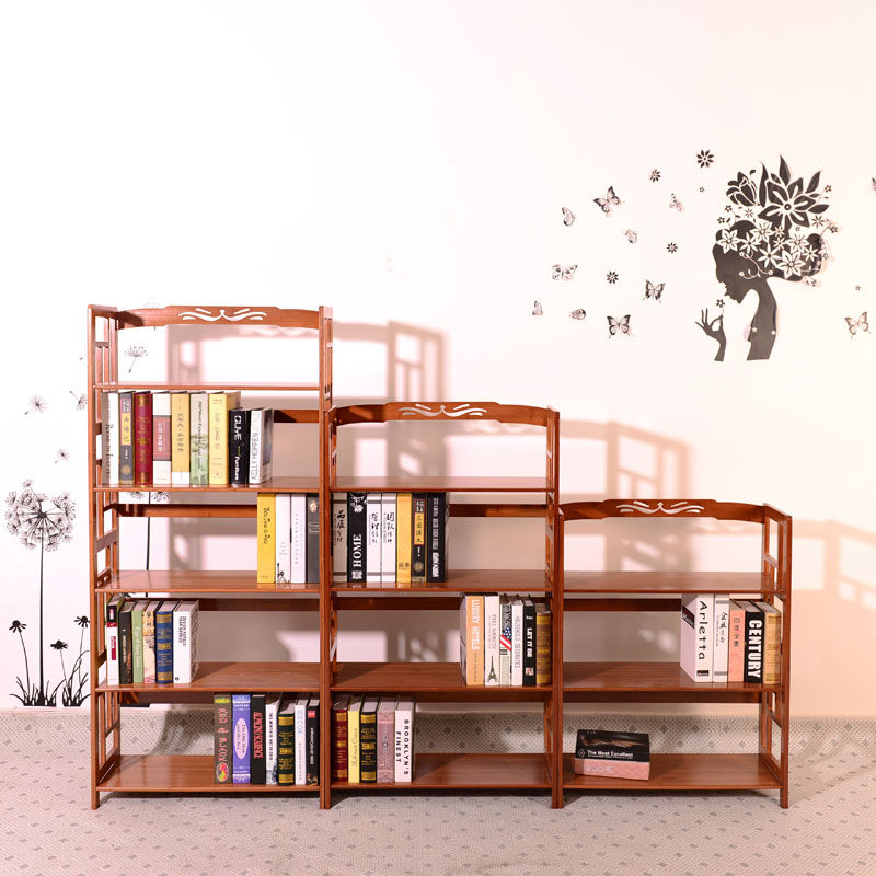 简易新疆包邮楠竹书架置物架办公室书房客厅学生书架