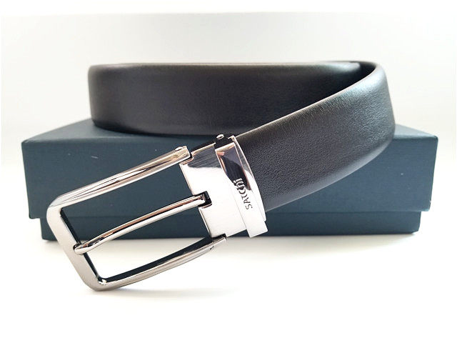 沙驰正品新款头层牛皮男腰带针扣皮带休闲百搭裤带fu6655421f