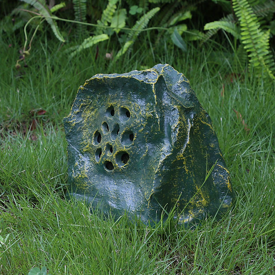 玻璃钢边棱石草坪音响音箱户外防水仿石石头公园拉杆广场音箱