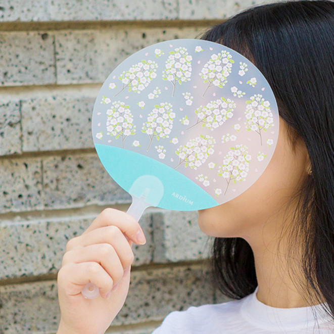 韩国进口ardium清新花卉卡通动物小摇扇夏季清凉便携降温手拿扇子