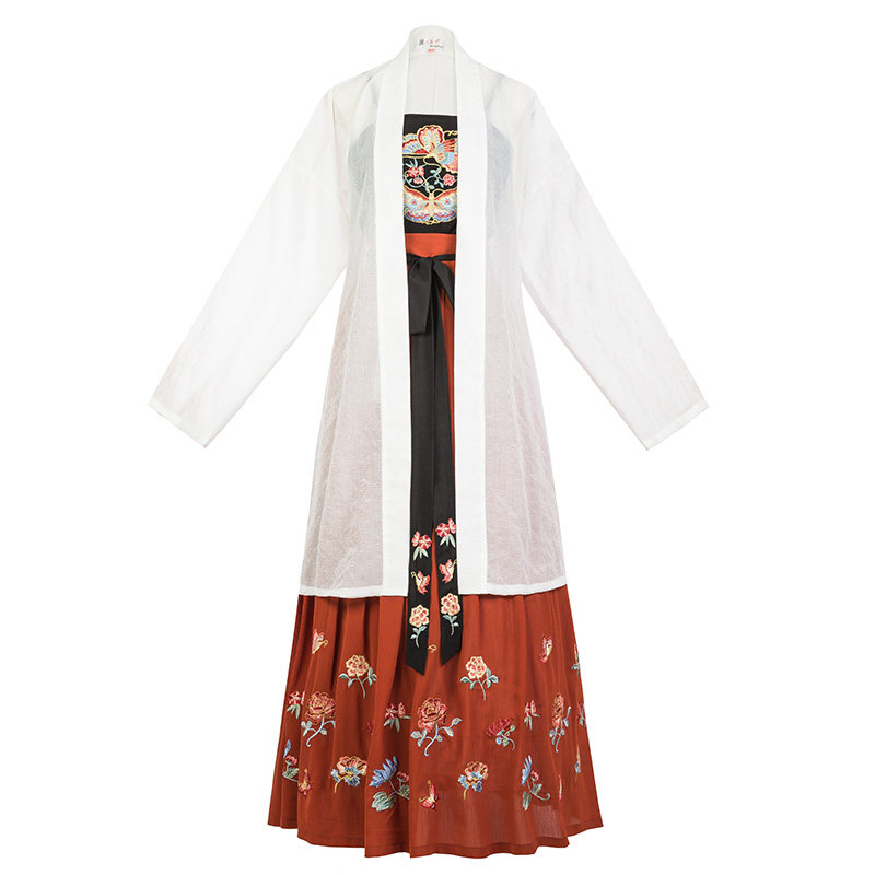 重回汉唐原创汉服夏装女南歌子日常非古装中国风对襟襦裙褙子下裙