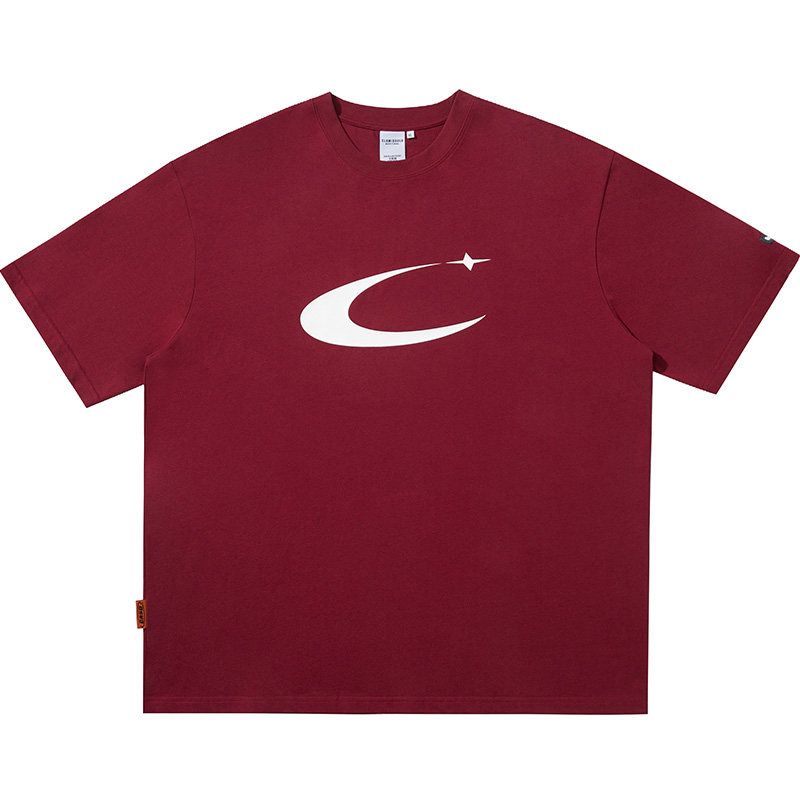 clamisgold星印印花圆领宽松短袖夏季潮牌纯棉半袖t恤