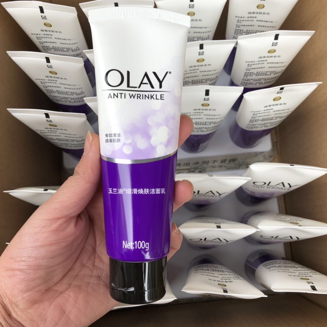 2支装olay玉兰油细滑焕肤洁面乳100g磨砂去角质活肤紧致洗面奶