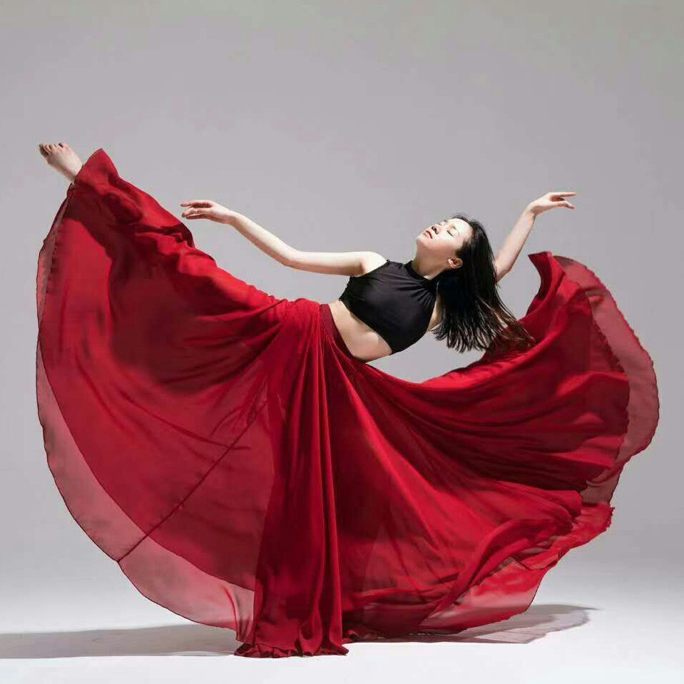 现代舞芭蕾舞古典练功舞蹈演出演出服服装雪纺飘逸民族服装