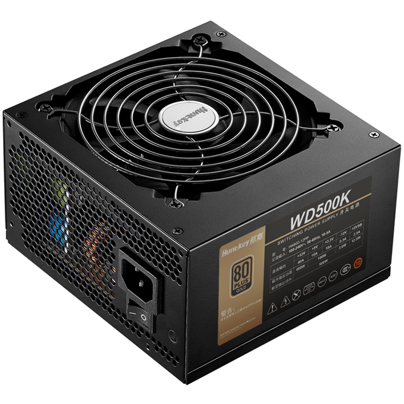 电源航嘉wd500k金牌500w静音节能台式机电脑主机电源