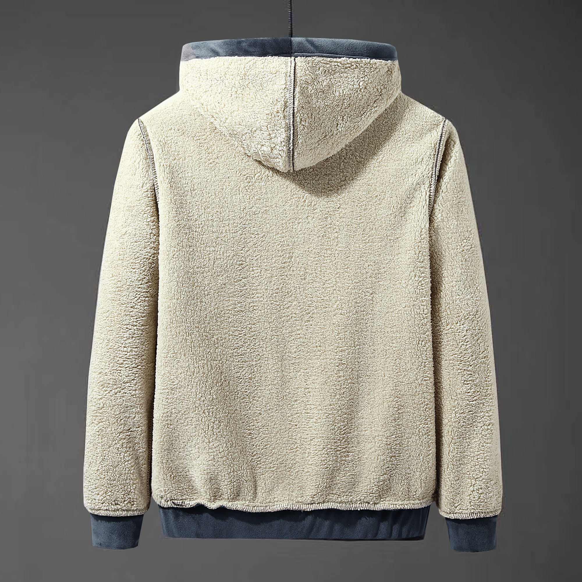 富贵鸟冬季男士羊羔绒毛开衫连帽大码加绒抓绒卫衣卫衣