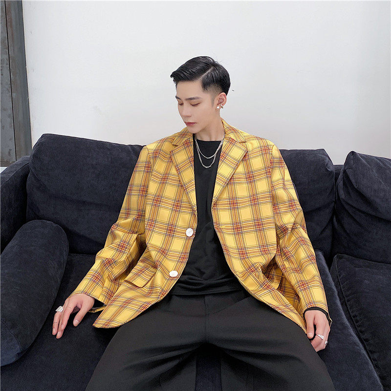 秋装男韩版发型师西服休闲网红ins潮流西装时髦西服