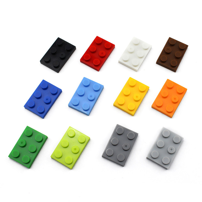 小颗粒积木2x3孔矮片薄片兼容乐高3021基础零配件diy益智拼插散件