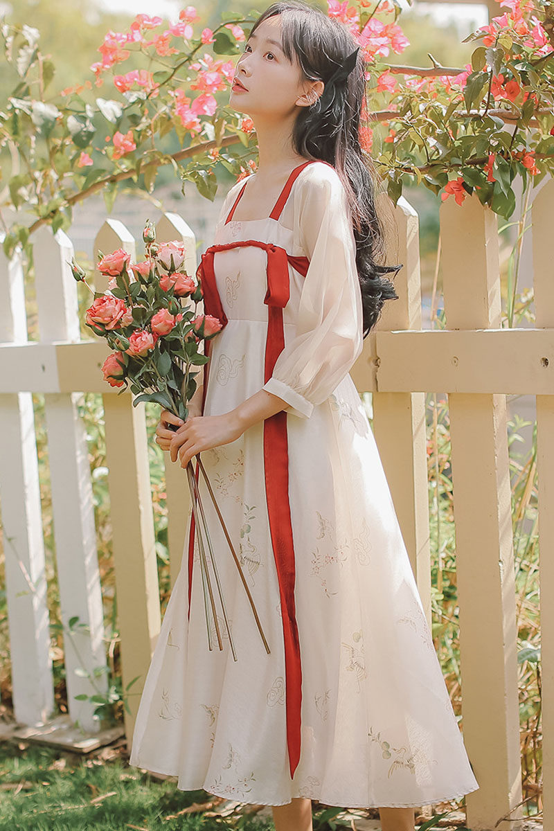 改良汉服女春季超仙古装上班古风连衣裙小个子日常国风汉元素女装