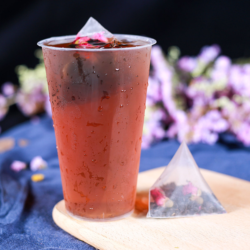 乌龙奶茶茶店玫瑰三角立体茶包玛奇朵奶盖水果组合型花茶