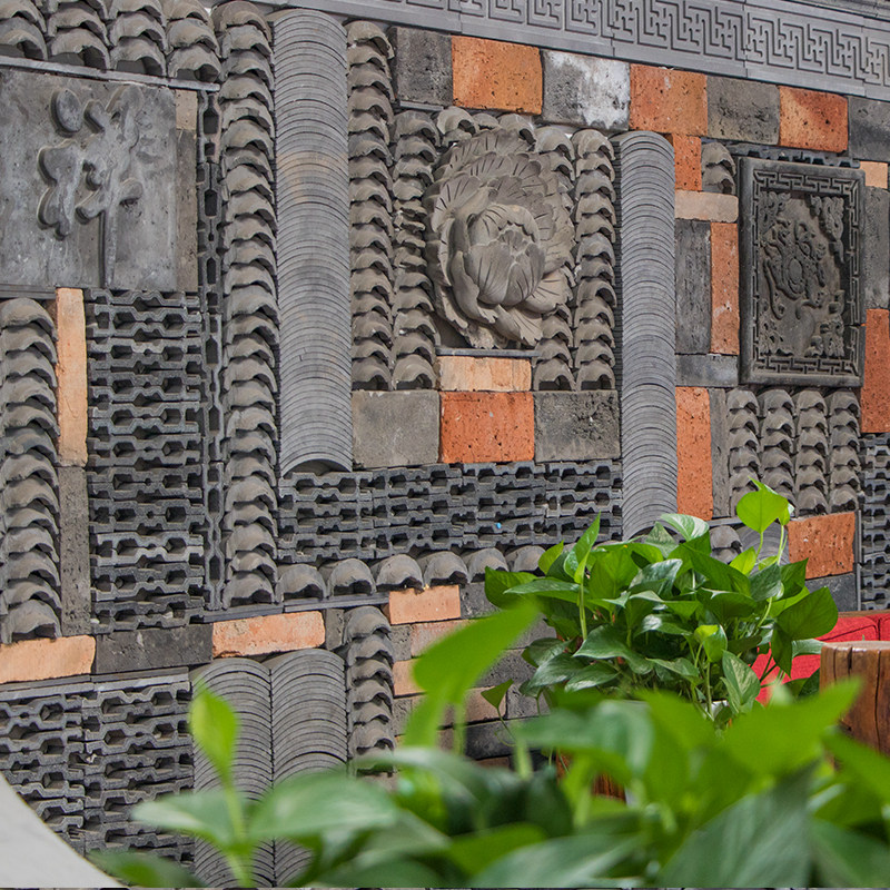 四合院古建砖雕拼花异型瓦小青瓦青条砖古建庭院铺地瓦铺墙瓦花