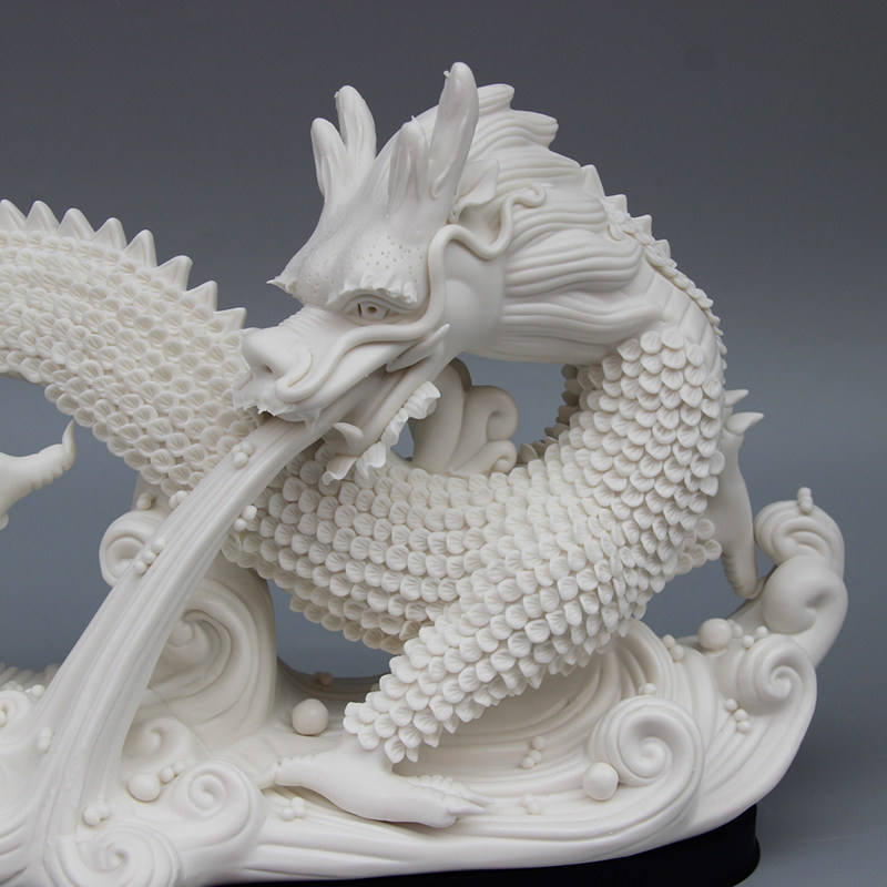 摆件工艺品景德镇陶瓷雕塑工艺品龙吐水陶瓷陶瓷工艺时尚摆件