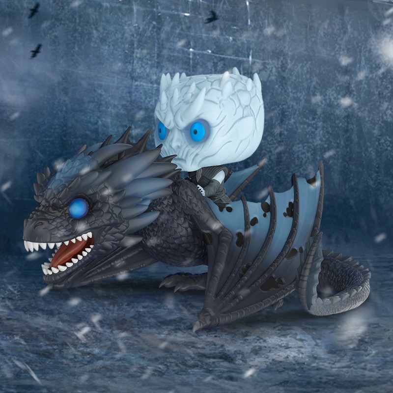 funko美剧周边权力的游戏坐骑系列 骑冰龙的夜王手办搪胶收藏玩偶