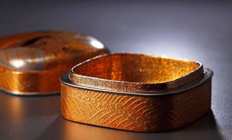 大漆日本源氏物语金莳絵茶道道具金工画押明治茶道