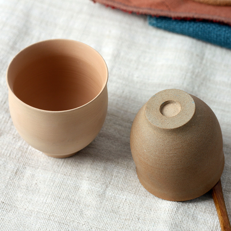 手工素坯杯子茶杯手工制制作特白精陶泥质茶杯