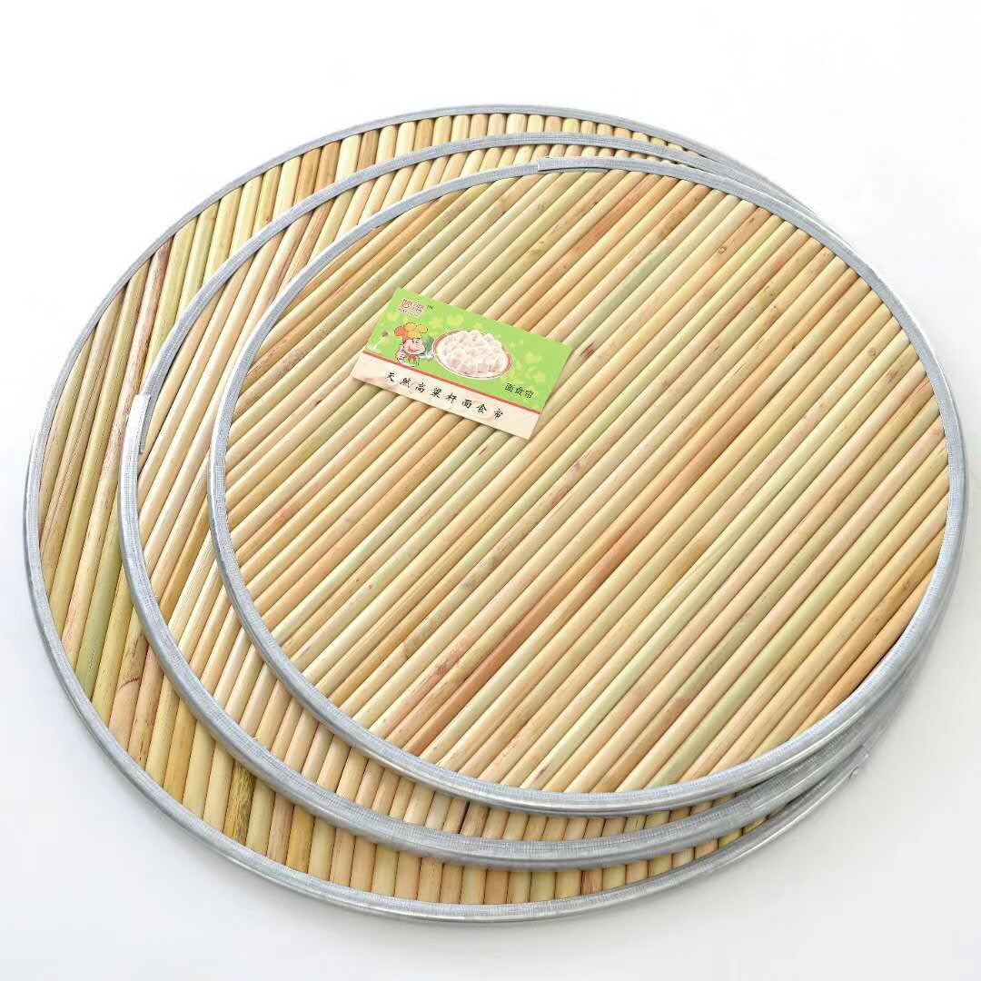 饺子铁边金属高粱杆盖圆形盖帘包子托盘盖垫餐垫