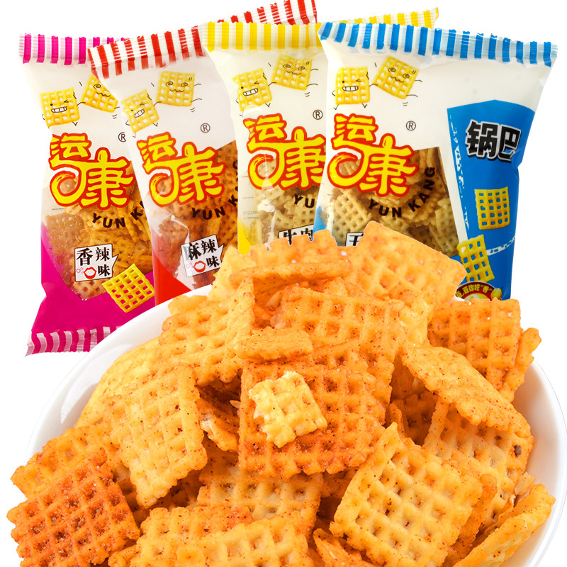 锅巴运康香酥大米零食小吃休闲食品多味香辣辣味膨化食品
