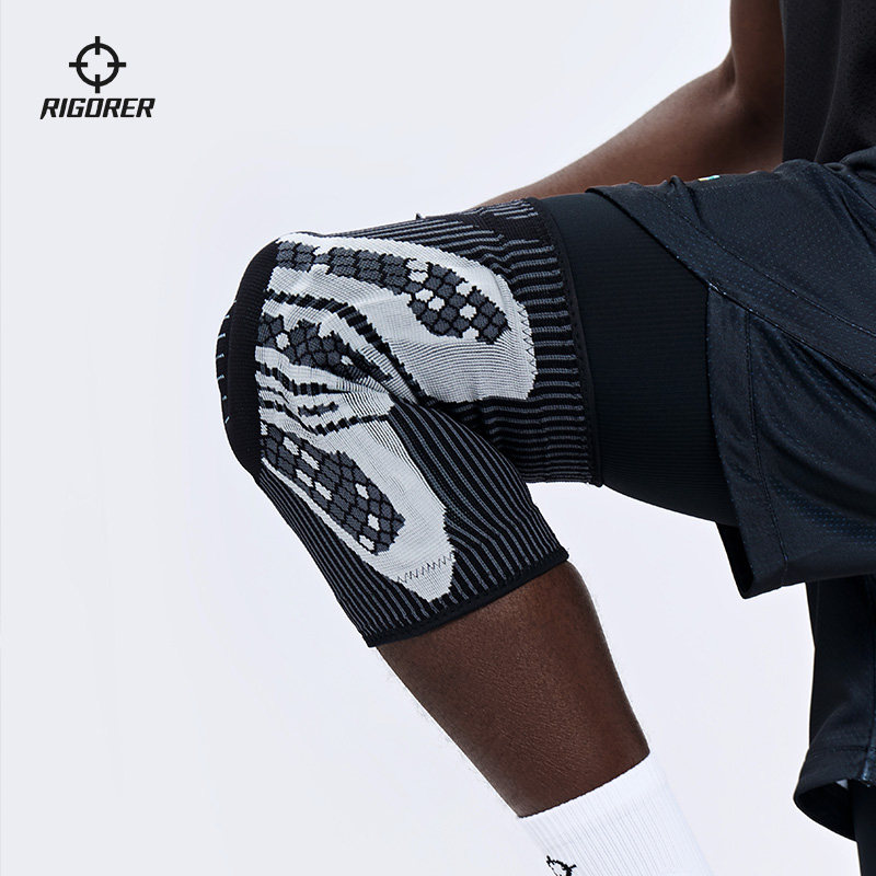 准者新款暗黑黑蝴蝶弹簧弹力篮球透气防滑运动运动护膝