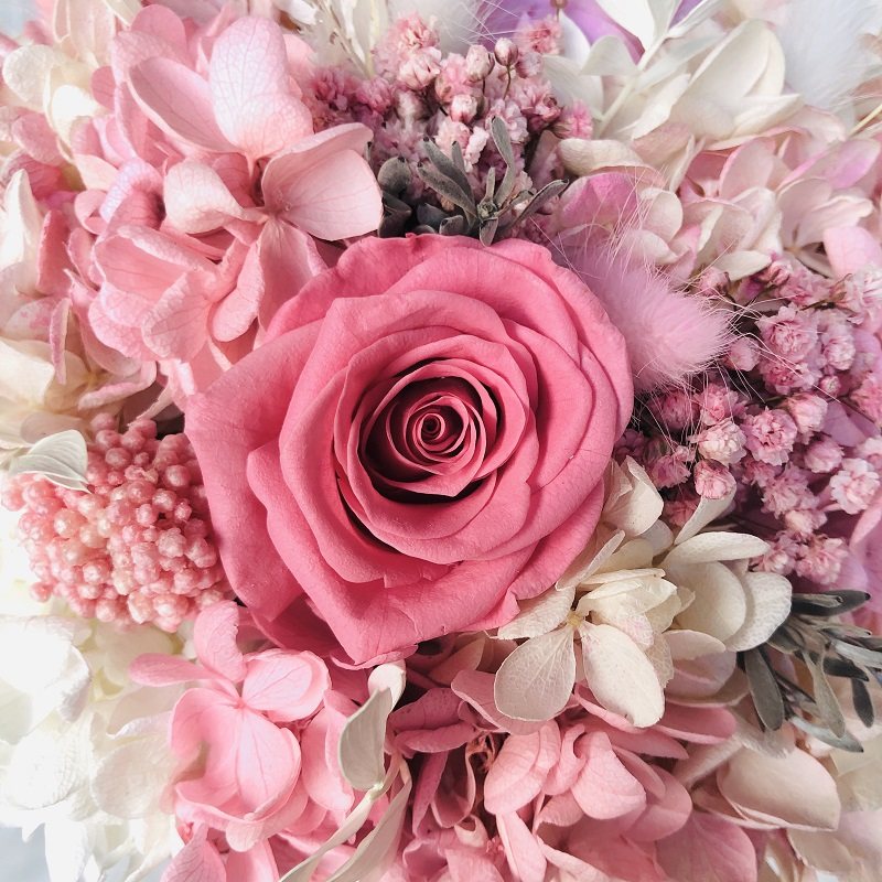 粉漾新娘手捧花粉色系婚礼永生花束花瓶优质玫瑰花求婚生日礼物盒