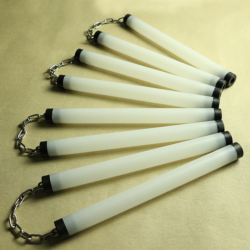 七彩夜光双截棍 荧光双节棍 发光表演抗摔震动感应二节棍两节棍