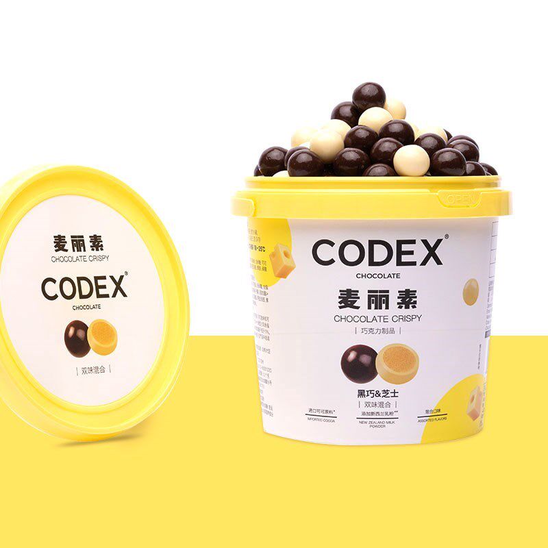 codex库德士麦丽素520g桶装黑白牛奶芝士多种口味巧克力豆