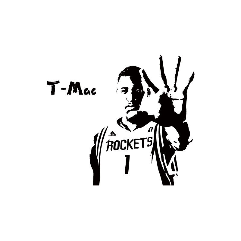 包邮nba篮球明星麦蒂墙贴麦蒂镂空海报贴画卧室寝室客厅墙面贴纸