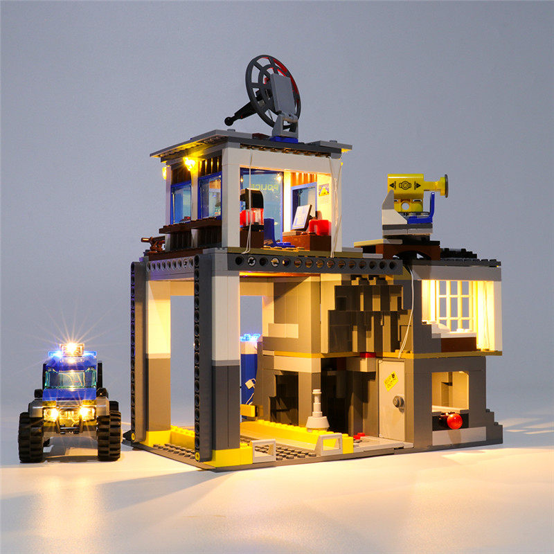 yeabricks适用乐高60174城市山地特警总部led灯饰配件积木灯光
