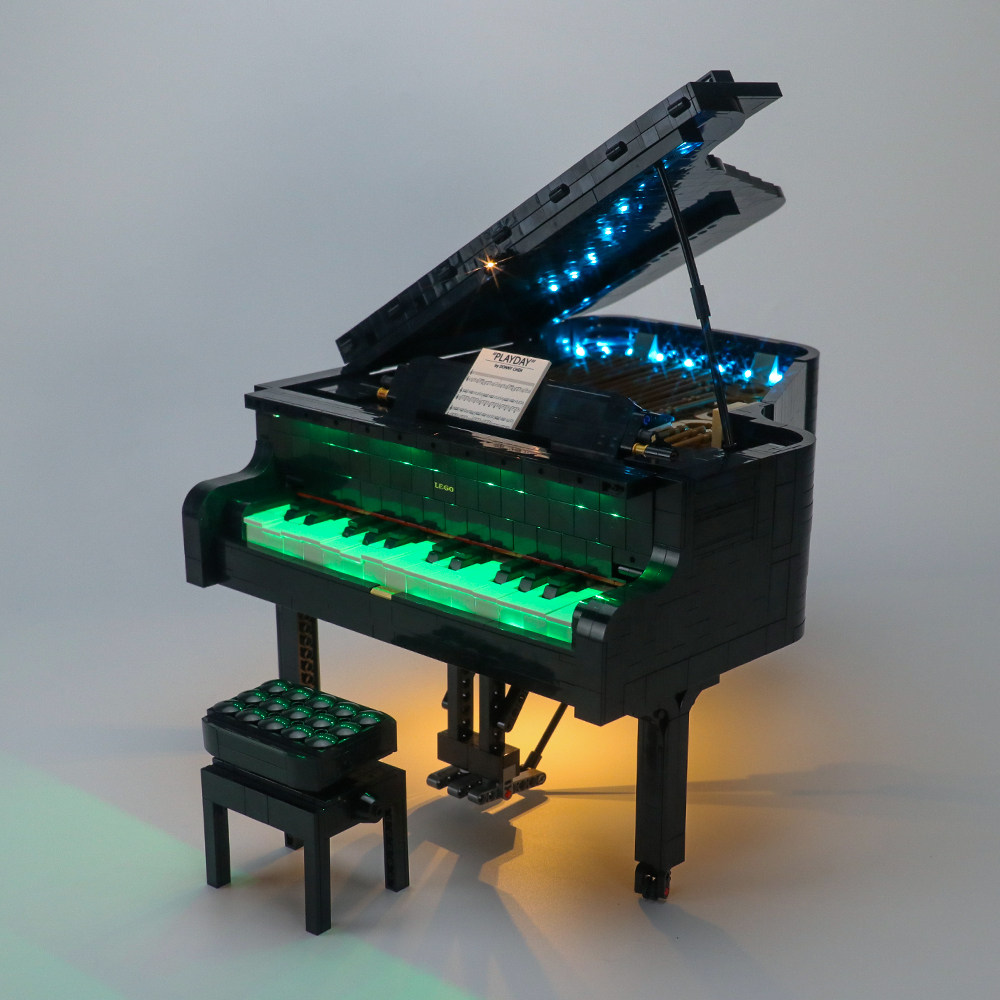 yeabricks适用乐高21323钢琴led遥控器灯饰ideas系列建构