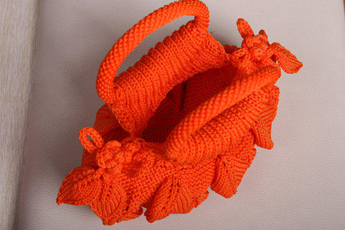 包邮纯手工编织包钩包尼龙线空心线毛线针织手提包挎包纯色工艺包