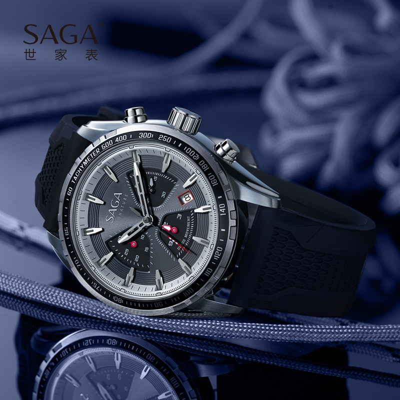 saga世家表2020新款男表运动型大表盘男士手表时尚白夜光防水腕表