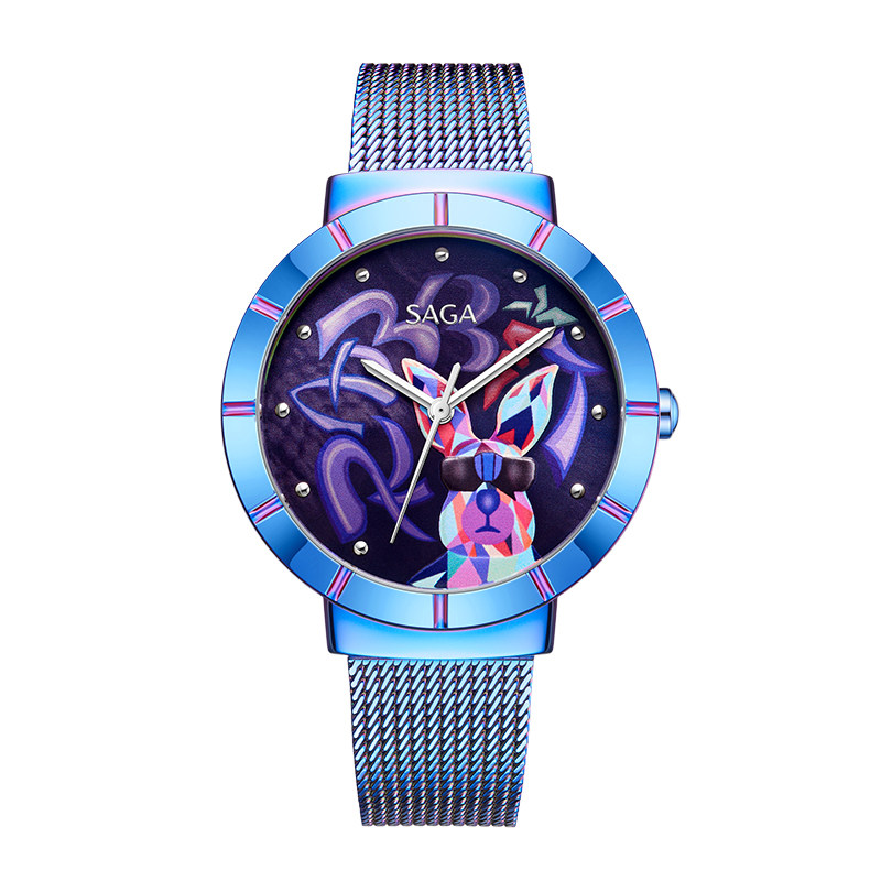 saga世家手表女表轻奢小众兔年限定科技感腕表高级感官方正品-挖券券