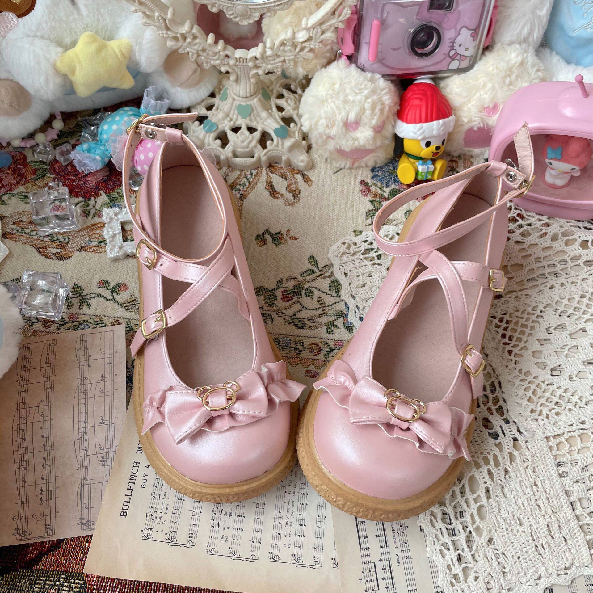 暮色晚樱原创呆呆熊lolita大头鞋圆头lo可爱学生单鞋