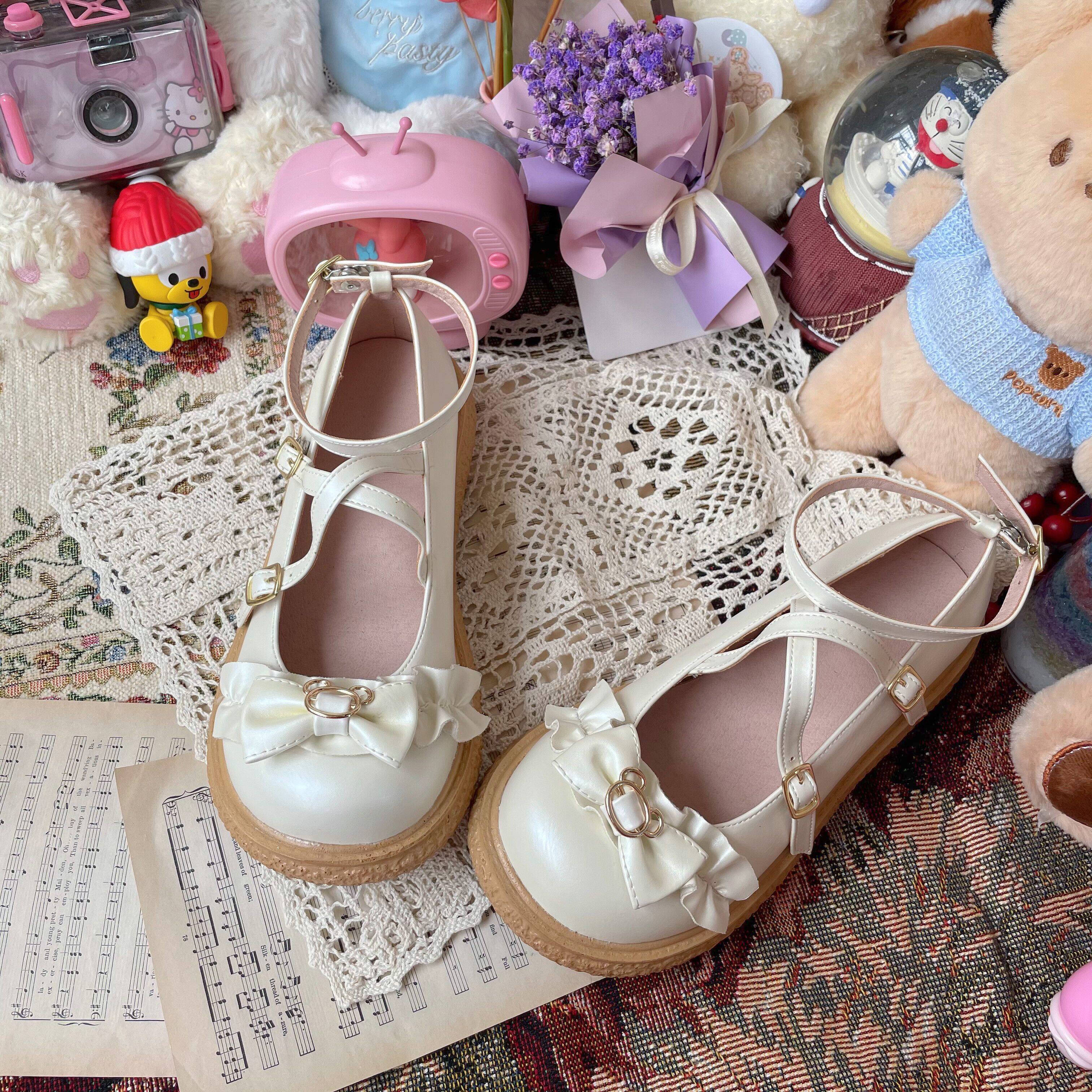 暮色晚樱原创呆呆熊lolita大头鞋圆头lo可爱学生单鞋