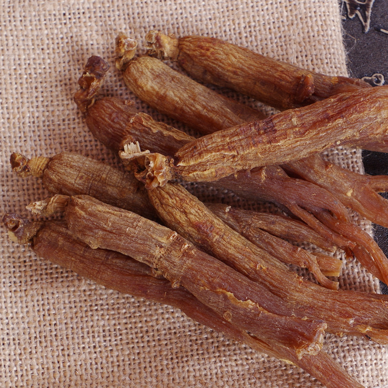红参段 红参整支半斤装 长白山纯无糖红参高丽参 8年根整根 包邮
