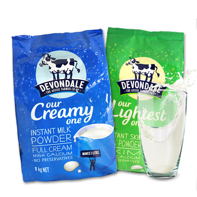 澳洲代购devondale德运全脂/脱脂高钙速溶学生中老年成人奶粉1kg