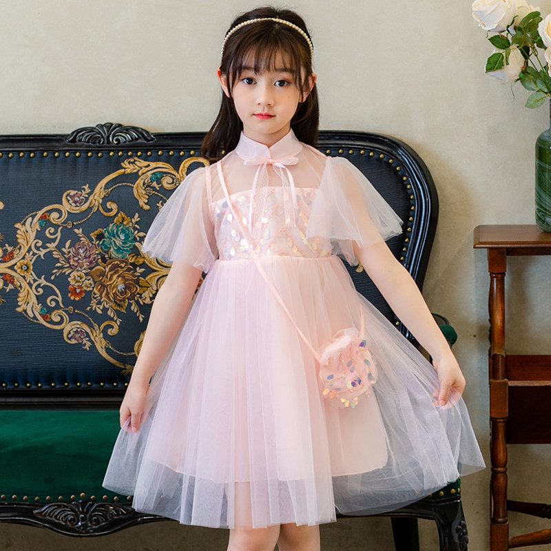 公主8岁洋气夏天小孩裙子纱裙儿童短袖夏装连衣裙