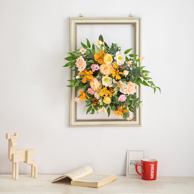 创意仿真相框壁挂壁饰假花绢花插花装饰品家居仿真花