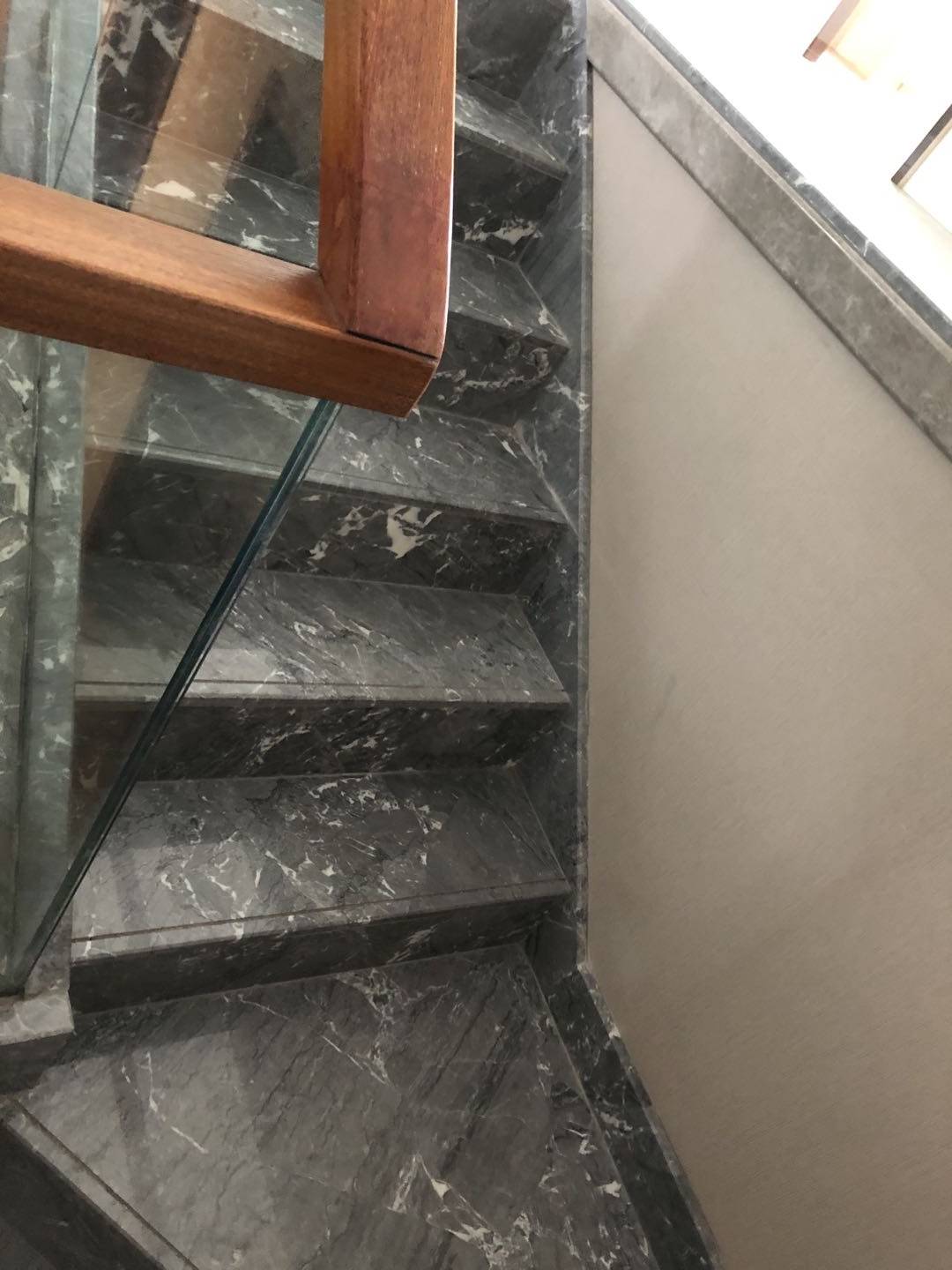 天津石材定制幻影大理石楼梯台阶踏步石阶灰色天然大理石