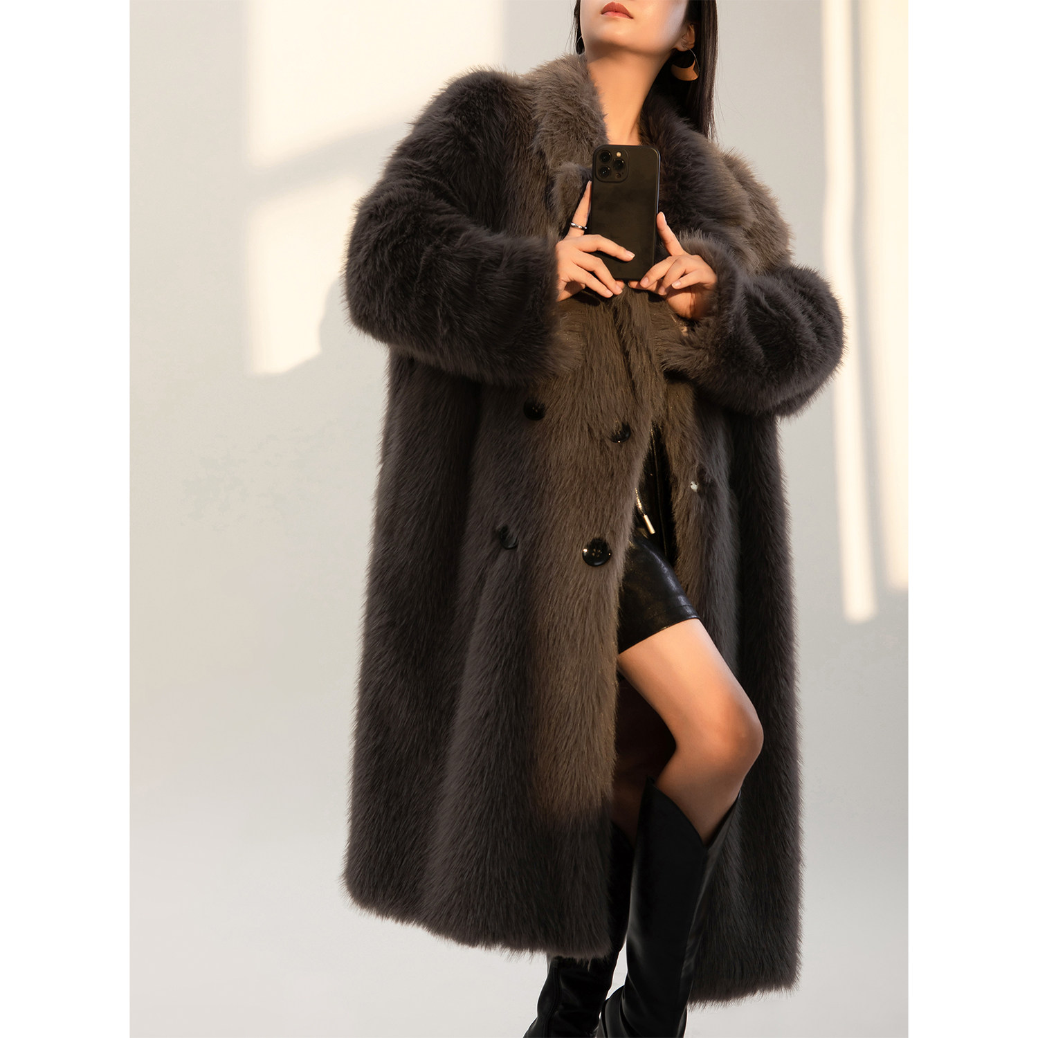 belin粉色仿托卡皮皮草女冬新款韩系oversize加厚皮草