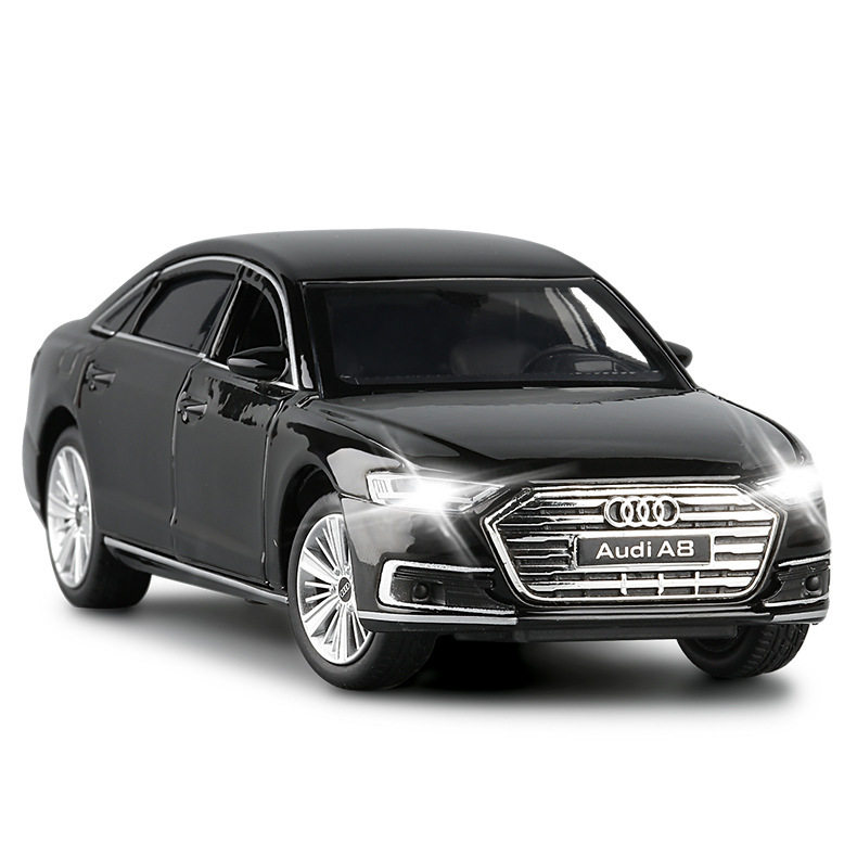 奥迪a8合金汽车模型六开避震转向仿真金属轿车车模