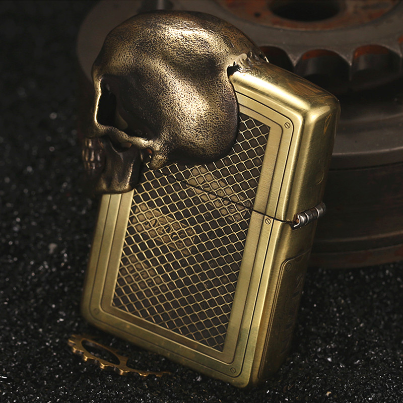 zippo骷髅限量收藏个性盔甲头重万恶打火机七宗zippo