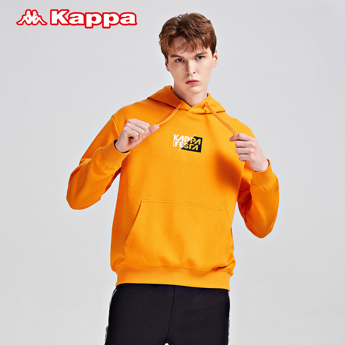 kappa卡帕套头帽衫2021新款运动卫衣休闲印花运动卫衣